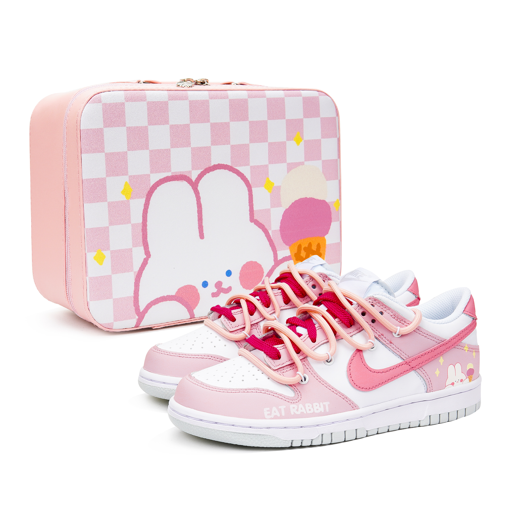 Buy [定制鞋] 耐克Dunk Low '冰淇淋粉' DH9765-102(Teamp-甜筒兔玫粉）