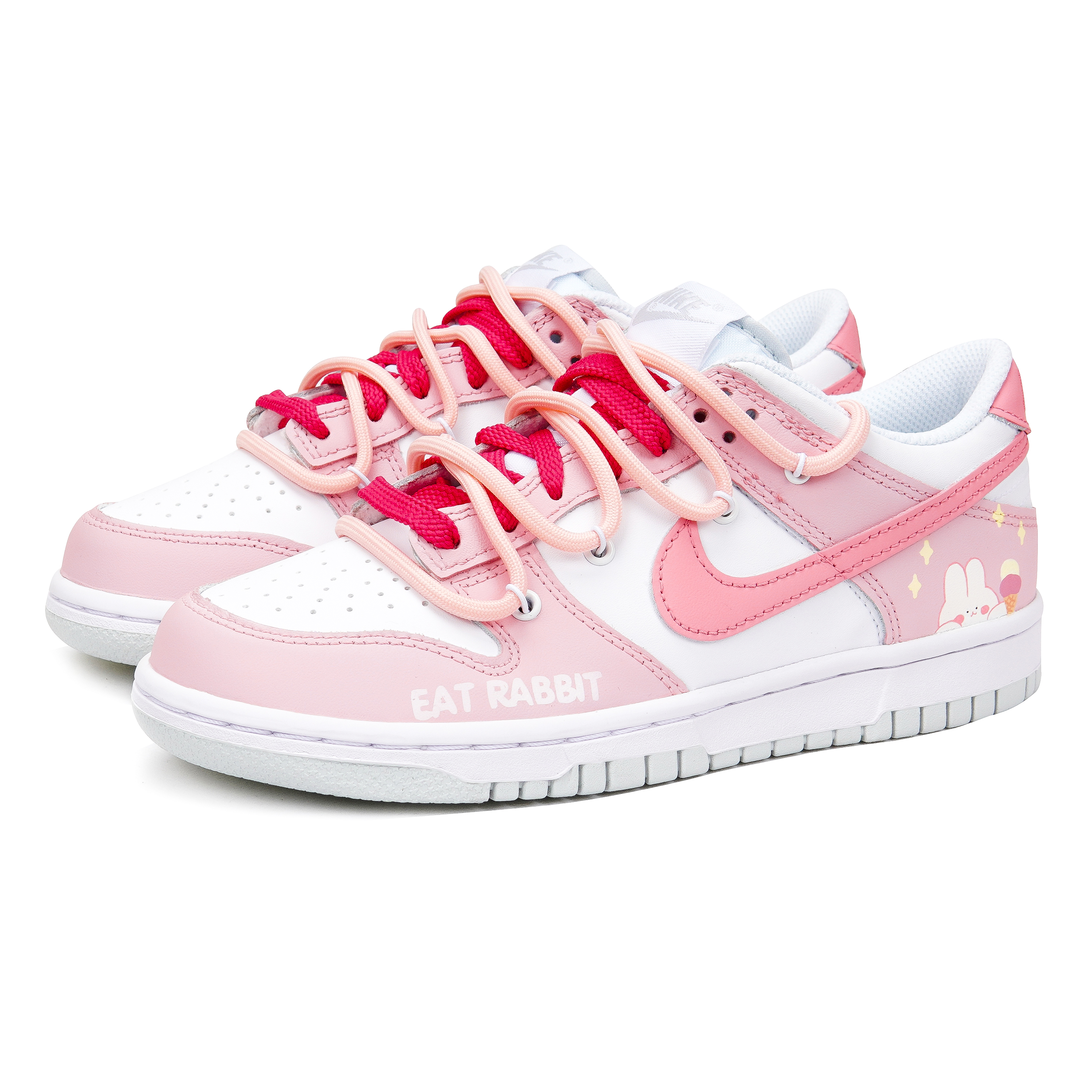 Shop [定制鞋] 耐克Dunk Low '冰淇淋粉' DH9765-102(Teamp-甜筒兔玫粉）