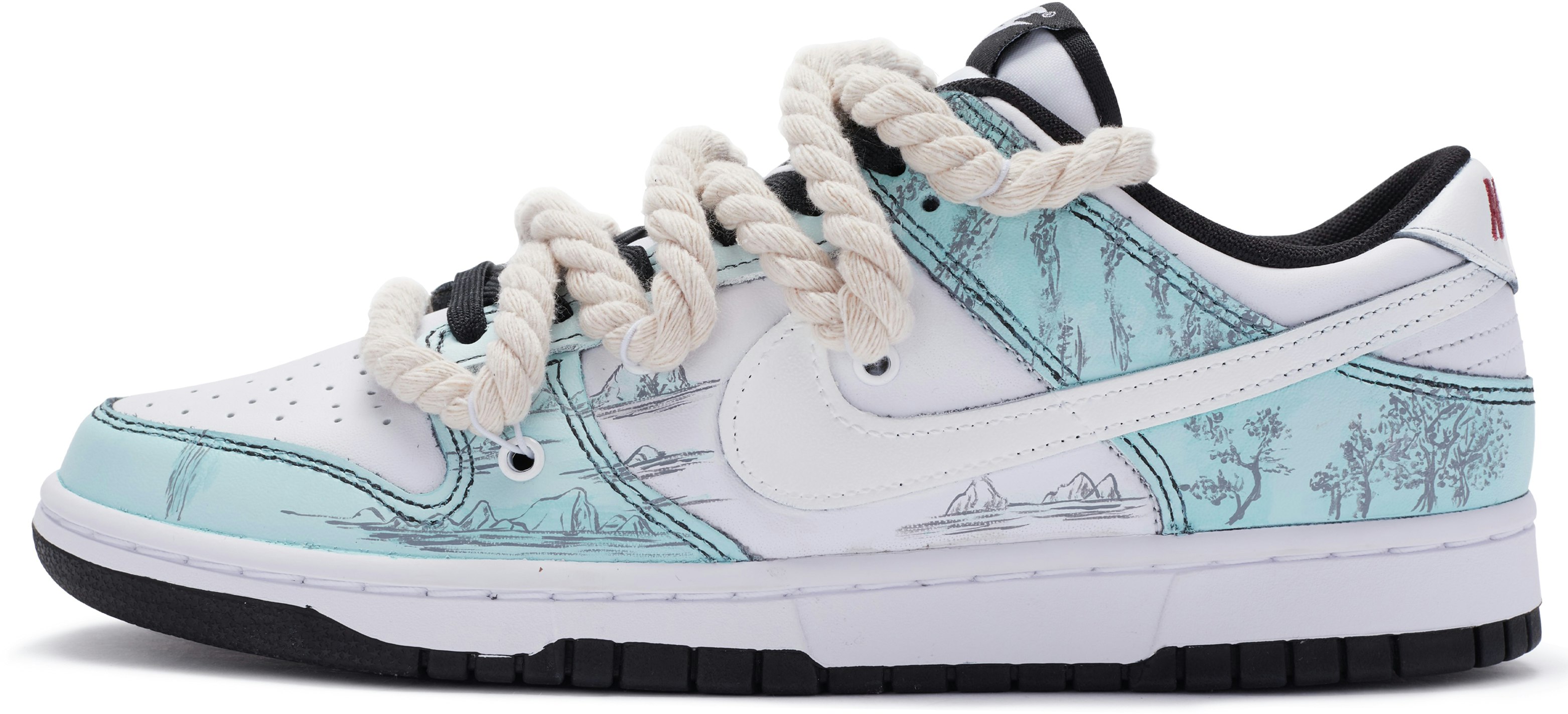 custom-shoes-nike-dunk-low-igniu-shan-hai-blue-green-white