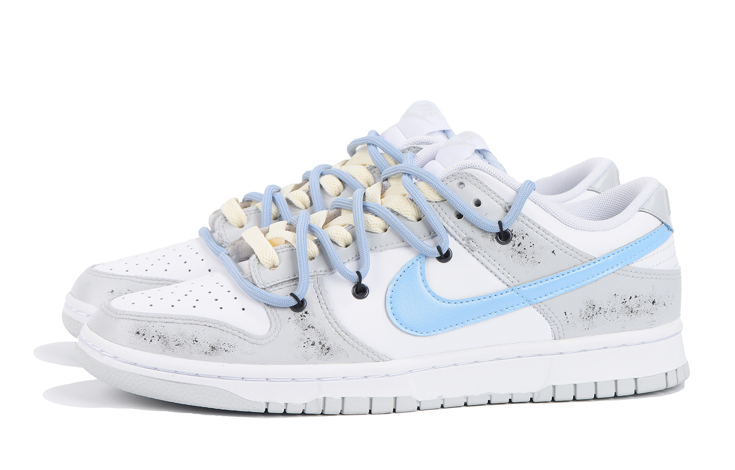 Lookbook [Zapatos Personalizados] Nike Dunk Low 'Gris Industrial-Azul Vintage' DV0831-101(Team32-男款灰蓝白做旧SBOX)