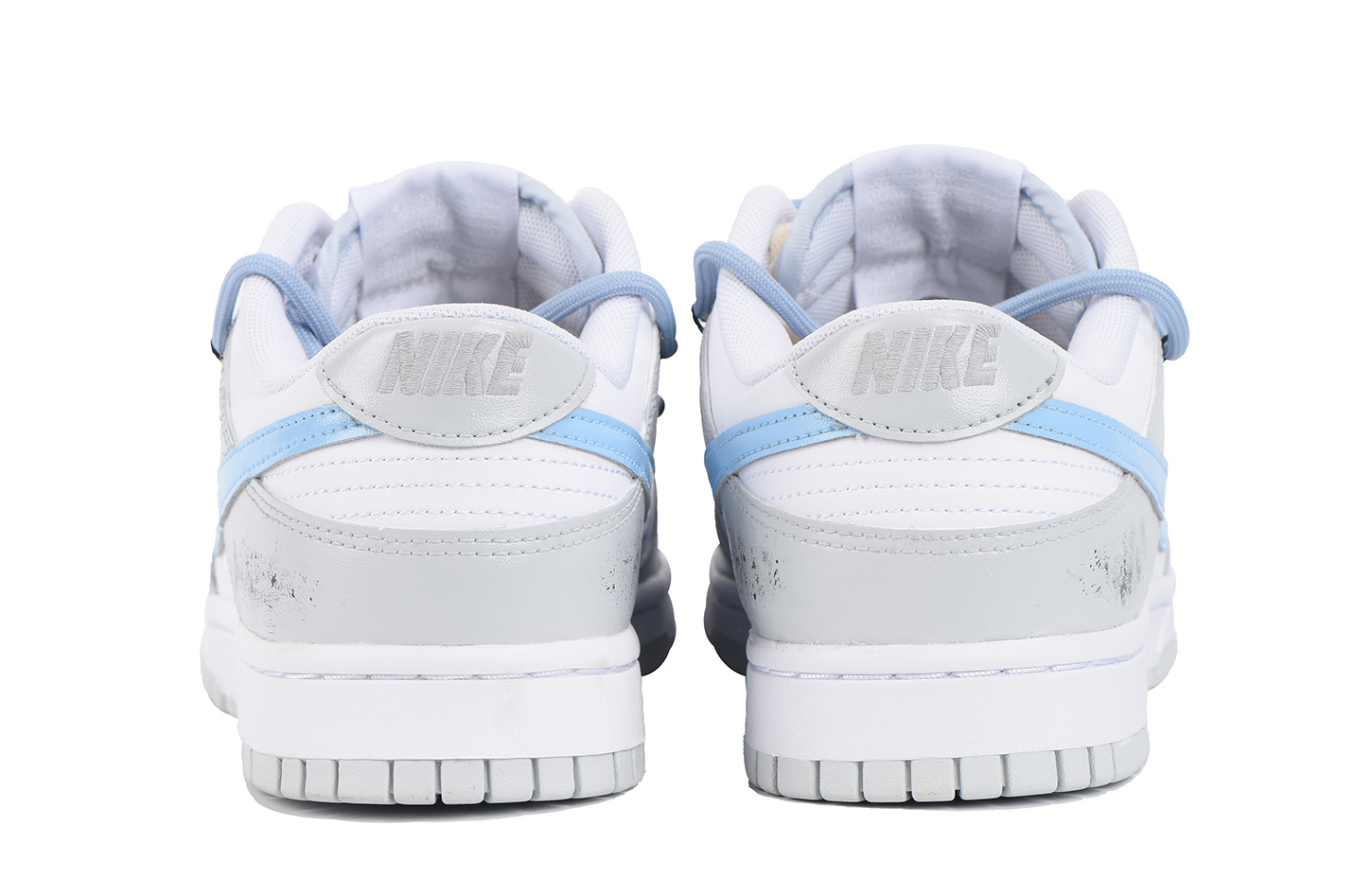 Shop [Zapatos Personalizados] Nike Dunk Low 'Gris Industrial-Azul Vintage' DV0831-101(Team32-男款灰蓝白做旧SBOX)