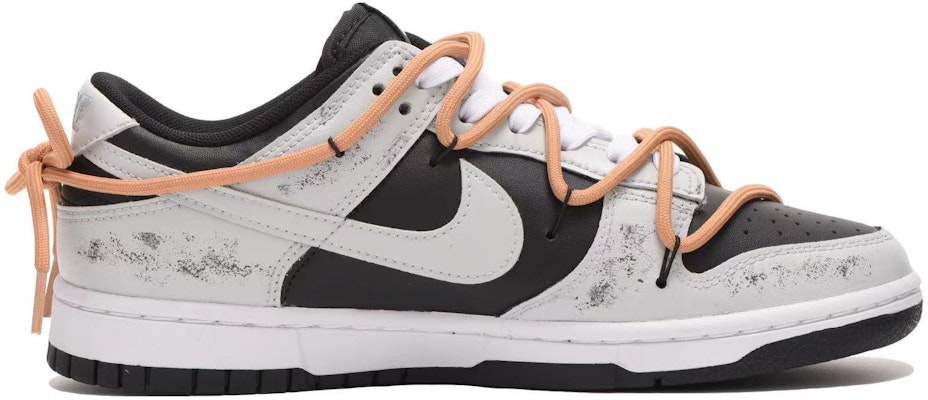 【定制球鞋】Nike Dunk Low 工業風 潮流復古 做舊 解構 低幫 板鞋 男款 黑灰 Order 【定制球鞋】Nike Dunk Low 工業風 潮流復古 做舊 解構 低幫 板鞋 男款 黑灰