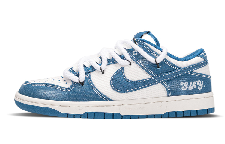 Buy [定制鞋款] 耐克Dunk Low ‘工业蓝’ DV0834-101(Team拾陆-牛仔天空男女同款)
