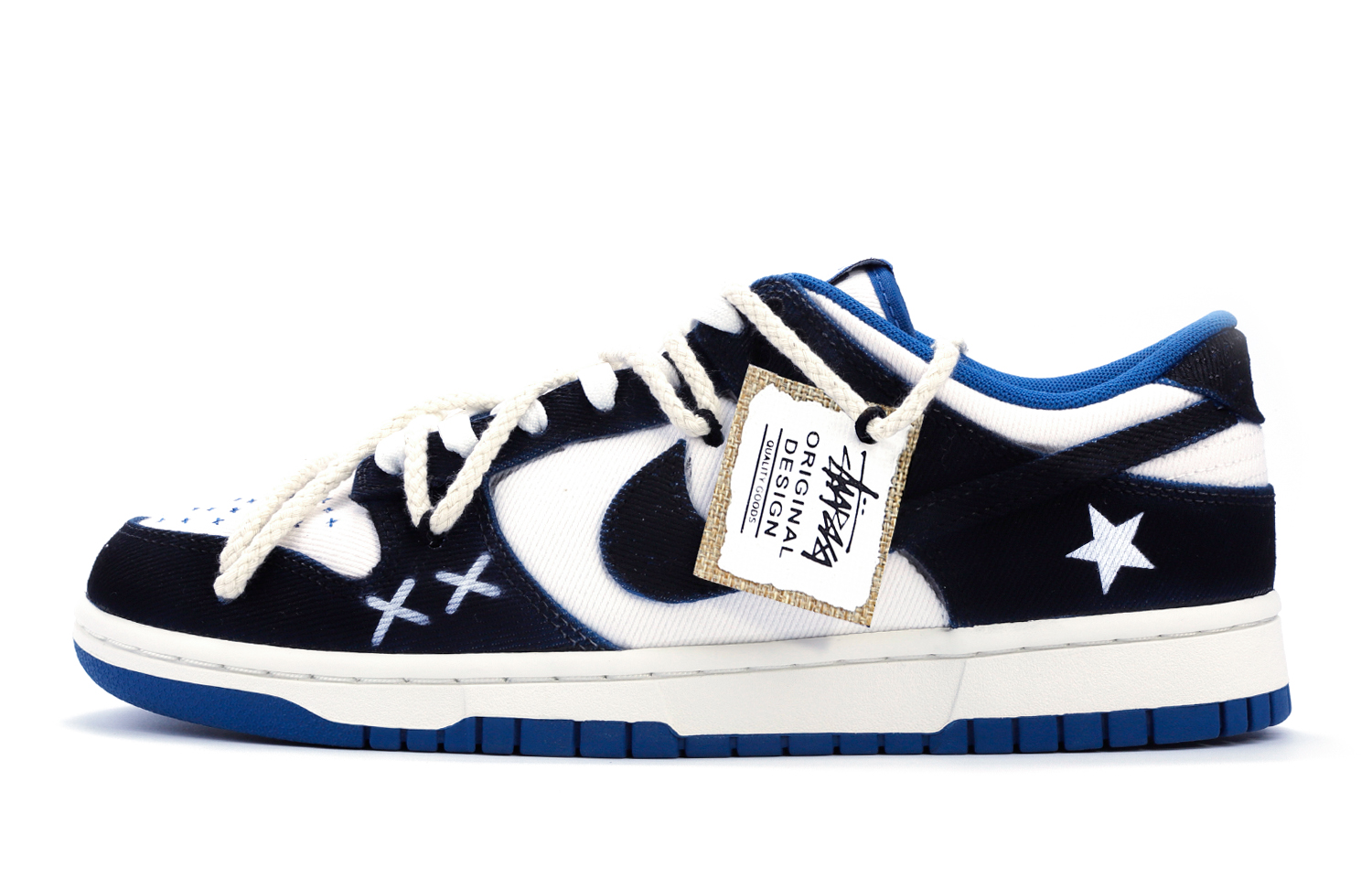 Buy 【專屬訂製運動鞋】 Nike Dunk Low “工業藍” 牛仔終結者 解構 星星 街頭風 高筒 滑板鞋 男士款 黑紫色