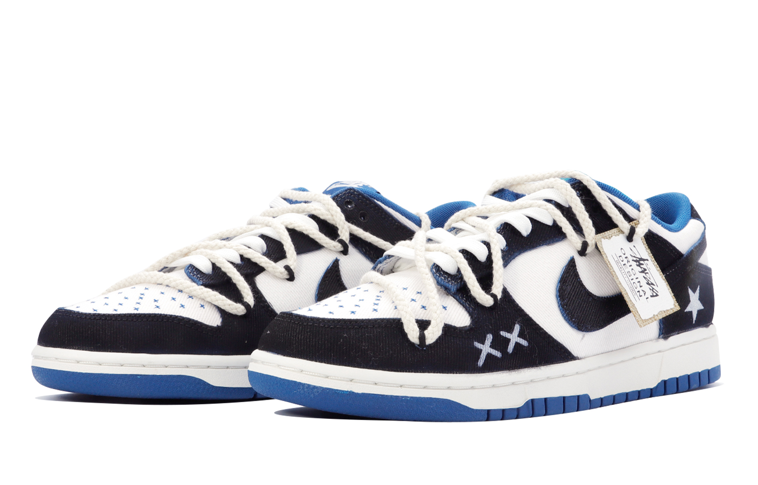 Lookbook 【專屬訂製運動鞋】 Nike Dunk Low “工業藍” 牛仔終結者 解構 星星 街頭風 高筒 滑板鞋 男士款 黑紫色