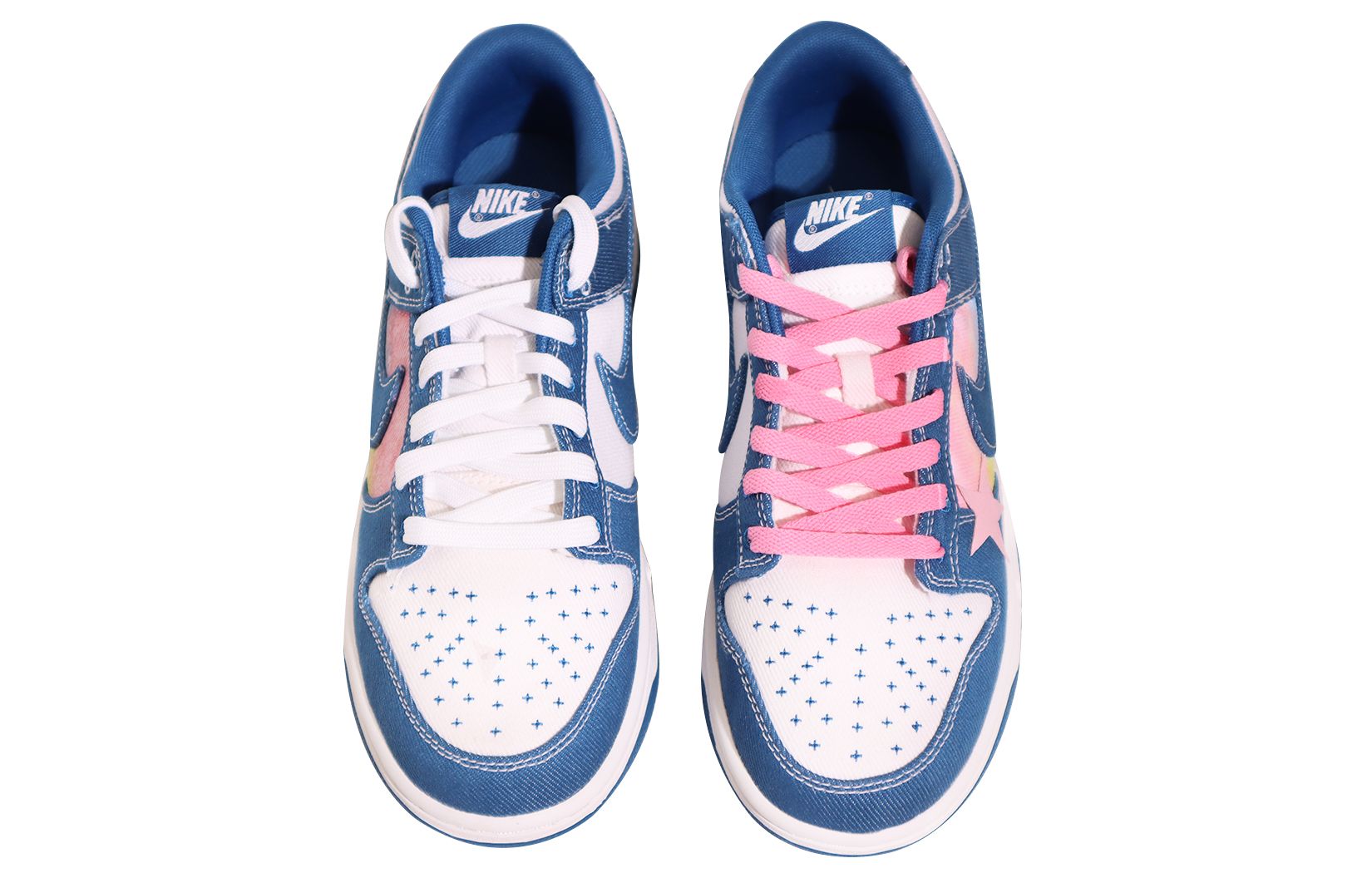 Shop 【カスタムシューズ】ナイキ ダンク ロー「インダストリアルブルーデニムタイダイ」 DV0834-101(TeamX-牛仔扎染三色)