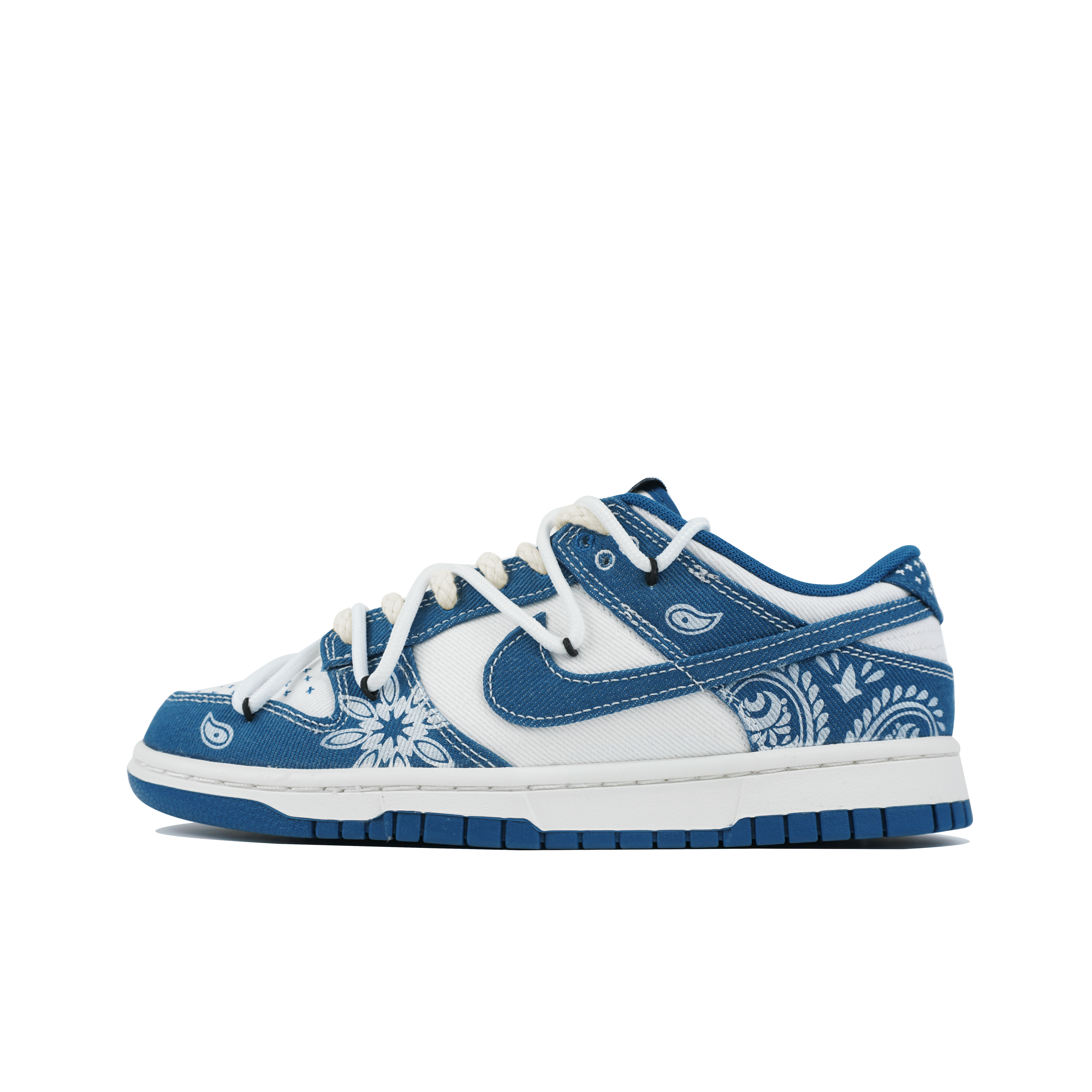 Buy [定制鞋] 耐克Dunk Low '工业蓝佩斯利牛仔' DV0834-101(Team陆-牛仔腰果花QD)