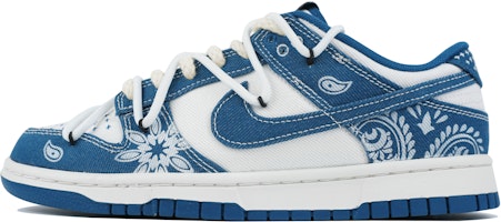 【定制球鞋】【現貨】 Nike Dunk Low 玖制 腰果花 丹寧牛仔 工業藍 高街 雙鞋帶 解構 美式復古 潮流休閒 低幫 板鞋 男款 白藍 Buy 【定制球鞋】【現貨】 Nike Dunk Low 玖制 腰果花 丹寧牛仔 工業藍 高街 雙鞋帶 解構 美式復古 潮流休閒 低幫 板鞋 男款 白藍