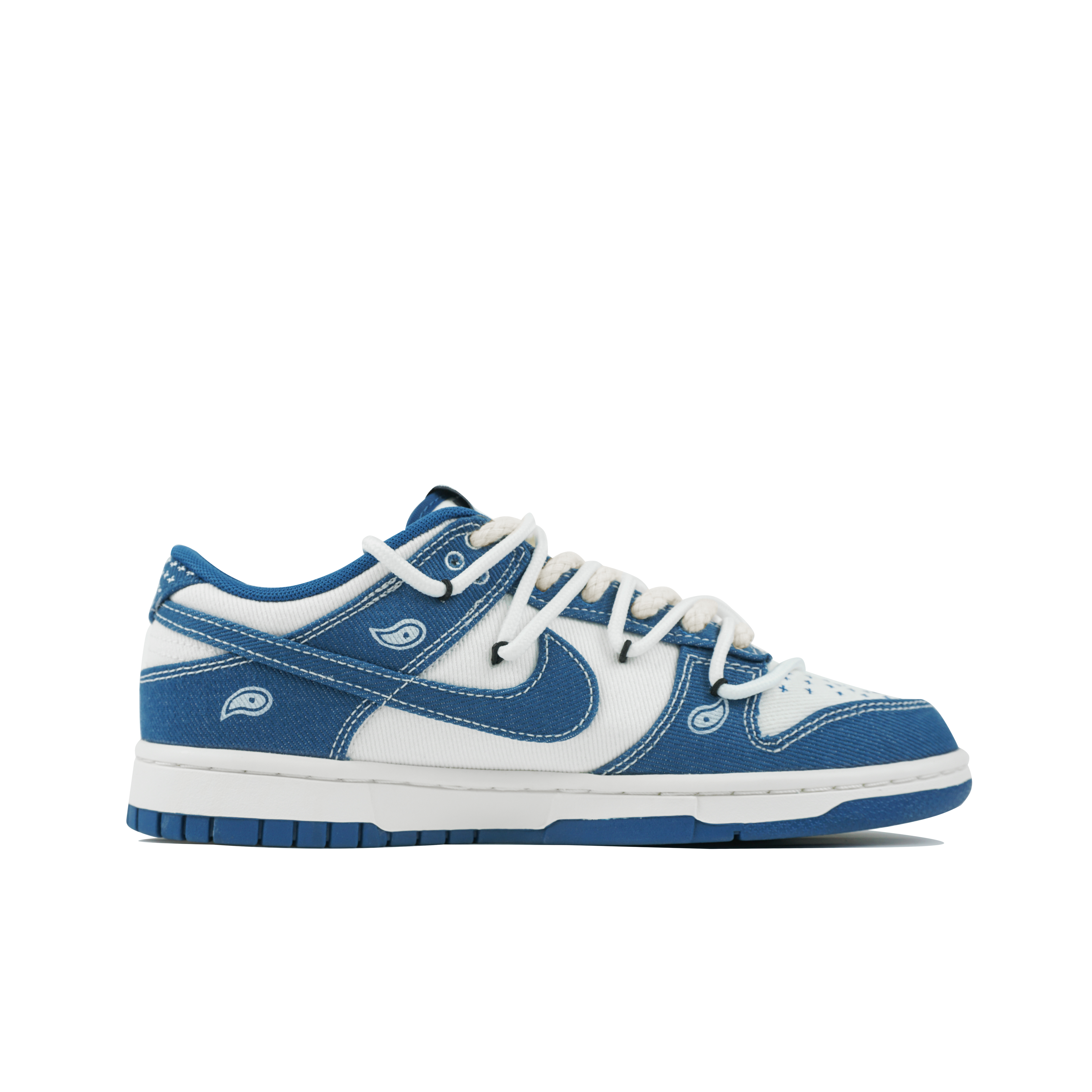Order [定制鞋] 耐克Dunk Low '工业蓝佩斯利牛仔' DV0834-101(Team陆-牛仔腰果花QD)
