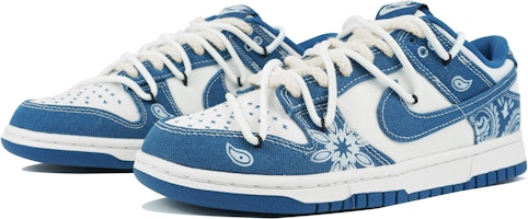 【定制球鞋】【現貨】 Nike Dunk Low 玖制 腰果花 丹寧牛仔 工業藍 高街 雙鞋帶 解構 美式復古 潮流休閒 低幫 板鞋 男款 白藍 Lookbook 【定制球鞋】【現貨】 Nike Dunk Low 玖制 腰果花 丹寧牛仔 工業藍 高街 雙鞋帶 解構 美式復古 潮流休閒 低幫 板鞋 男款 白藍