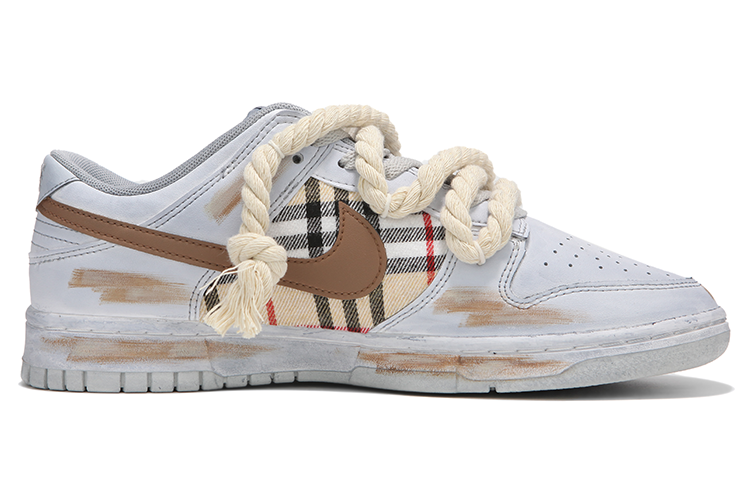 Order [Kasut Tersuai] Nike Dunk Low 'Pewarna Industri Tartan Lama' DV0831-101(Team82-男款麻绳格子工业灰)