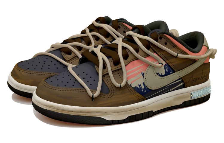 Lookbook [Kasurtelahubahsuai] Nike Dunk Low 'Grafiti Industri Hitam Coklat Merah' DD1391-100(Team拾玖-复古工业S-BOX）