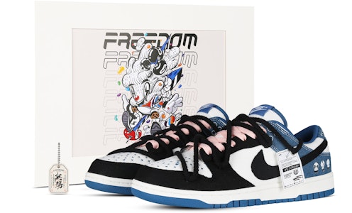 【訂製球鞋】Nike Dunk Low 工業熊貓 戶外配搭 高街風 巷弄限定 麻繩解構 防滑 低筒 板鞋 男款 黑白藍 Buy 【訂製球鞋】Nike Dunk Low 工業熊貓 戶外配搭 高街風 巷弄限定 麻繩解構 防滑 低筒 板鞋 男款 黑白藍