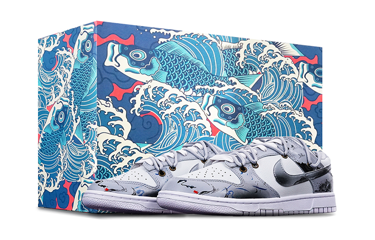 Buy [Kasukan Tersuai] Nike Dunk Low 'Getaran 'Ink Crane'' DH9765-100(TeamT-解构小仙鹤S-BOX)