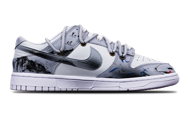 Lookbook [Kasukan Tersuai] Nike Dunk Low 'Getaran 'Ink Crane'' DH9765-100(TeamT-解构小仙鹤S-BOX)
