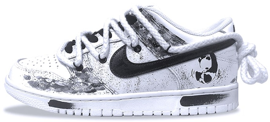 【訂製球鞋】Nike Dunk Low 水墨熊貓 國風 情侶 復古 休閒 低幫 板鞋 GS 黑白 Buy 【訂製球鞋】Nike Dunk Low 水墨熊貓 國風 情侶 復古 休閒 低幫 板鞋 GS 黑白