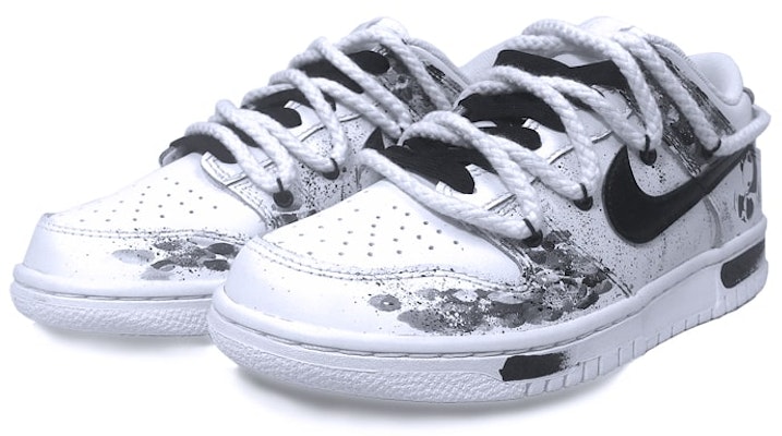 【訂製球鞋】Nike Dunk Low 水墨熊貓 國風 情侶 復古 休閒 低幫 板鞋 GS 黑白 Lookbook 【訂製球鞋】Nike Dunk Low 水墨熊貓 國風 情侶 復古 休閒 低幫 板鞋 GS 黑白