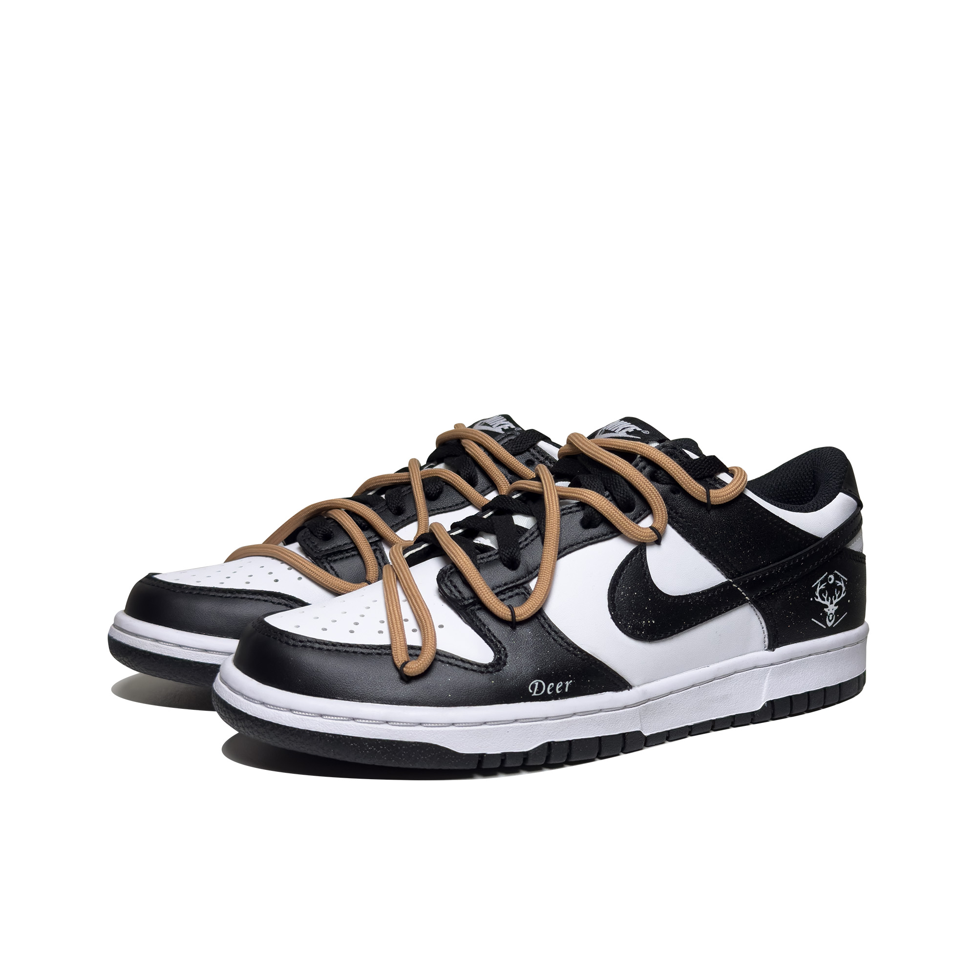 Lookbook [Sepatu Custom] Nike Dunk Low 'Titik Tinta - Hitam Putih' CW1590-100(Team95-鹿归时女款)