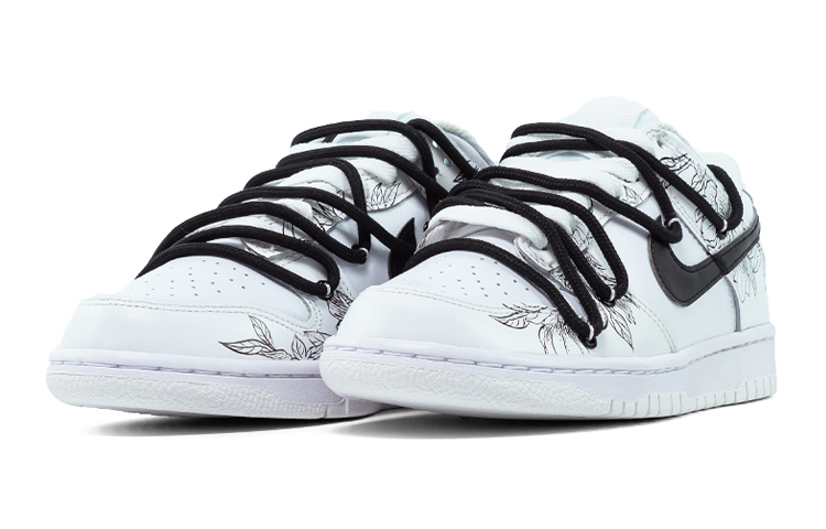 Lookbook 나이키 덩크 로우 '잉크워시 플로럴' (커스텀) DH9765-100(Teamfour-女款花卉绑带QD)