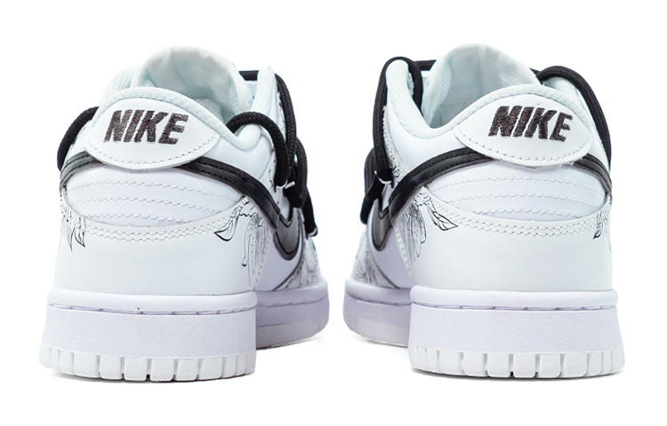 Shop 나이키 덩크 로우 '잉크워시 플로럴' (커스텀) DH9765-100(Teamfour-女款花卉绑带QD)