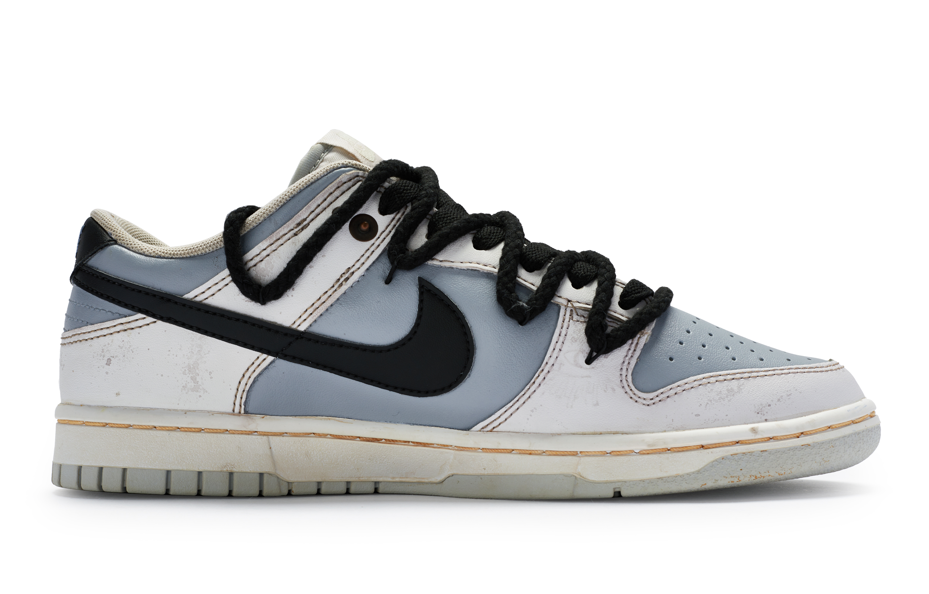 Order 【カスタムシューズ】ナイキ ダンク ロー 'インソムニア ホワイト グレー ブラック' DH9765-102(TeamR-女款失眠)