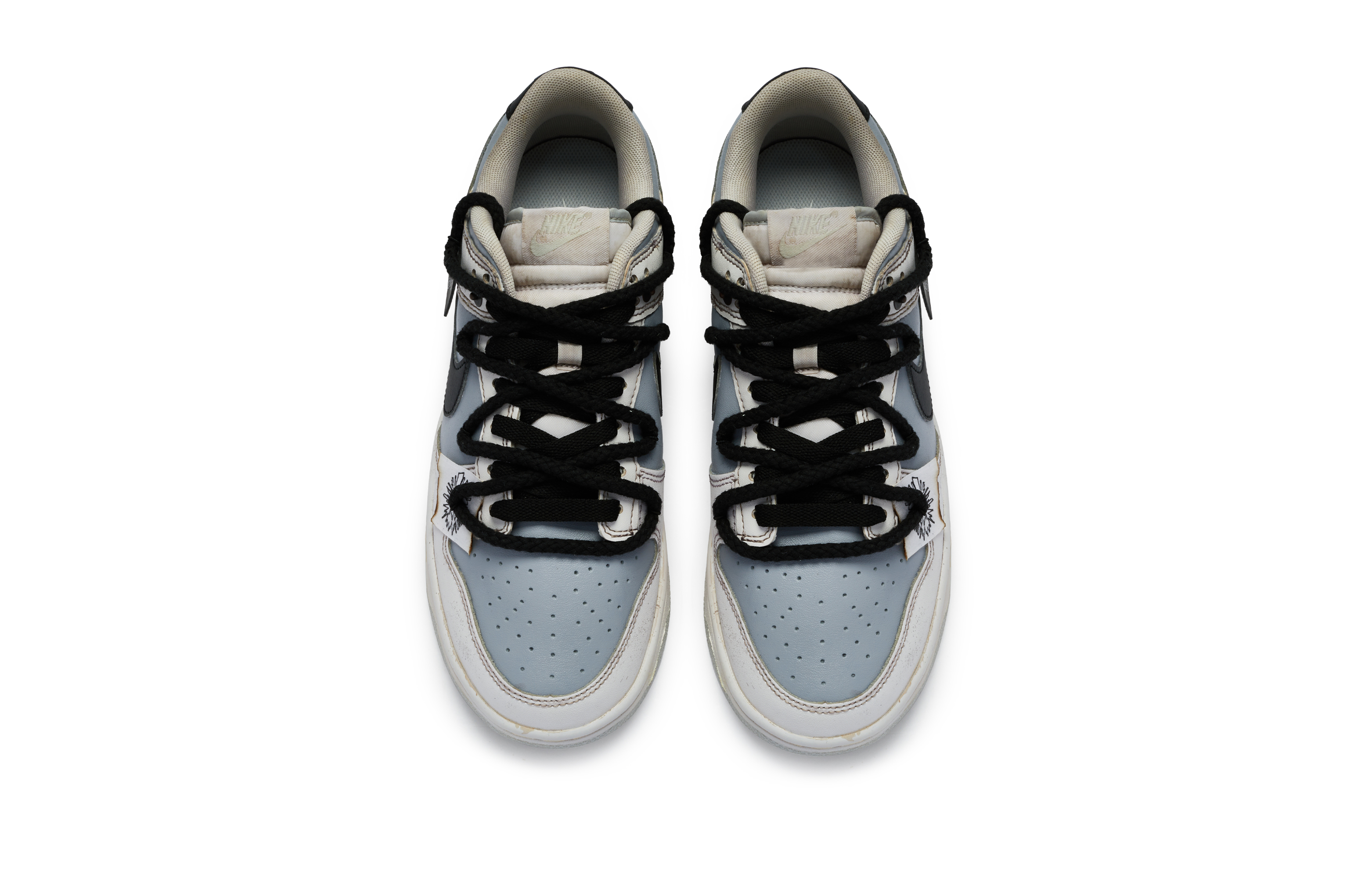 Shop 【カスタムシューズ】ナイキ ダンク ロー 'インソムニア ホワイト グレー ブラック' DH9765-102(TeamR-女款失眠)