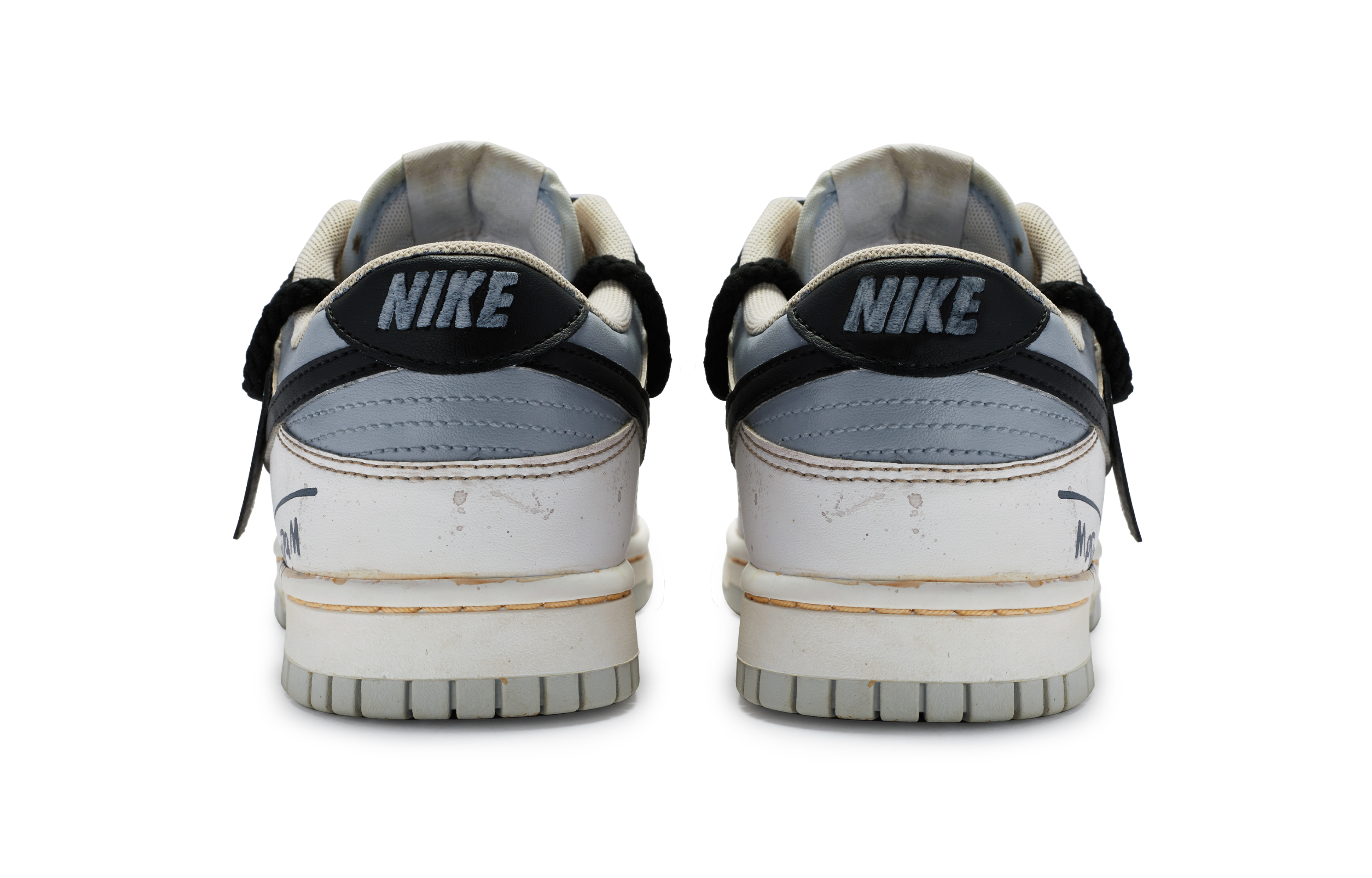 Purchase 【カスタムシューズ】ナイキ ダンク ロー 'インソムニア ホワイト グレー ブラック' DH9765-102(TeamR-女款失眠)