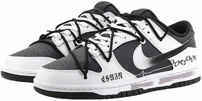 【定制球鞋】Nike Dunk Low 鐵索連環 潮流穿孔 復古 防滑輕便 低筒 板鞋 男款 黑白 Lookbook 【定制球鞋】Nike Dunk Low 鐵索連環 潮流穿孔 復古 防滑輕便 低筒 板鞋 男款 黑白