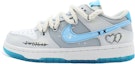 Buy 【定制球鞋】 Nike Dunk Low 海島冰茶 高街塗鴉 解構鞋帶 防滑耐磨 低幫 板鞋 男女同款 藍灰白