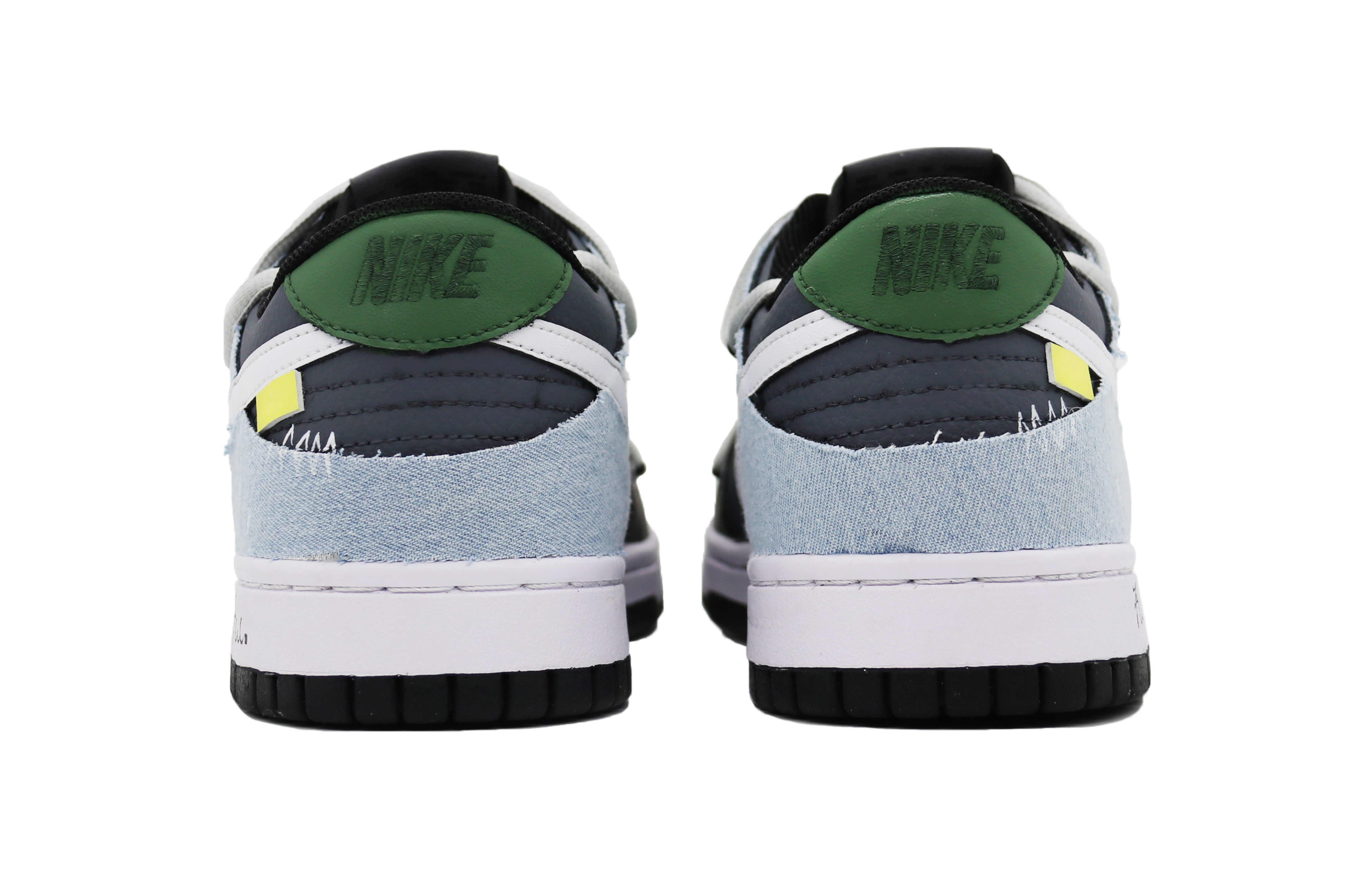 Shop 【客製化球鞋】Nike Dunk Low 綠洲天堂藍色 解構 牛仔 貼布 街頭 潮流 低筒 橡膠鞋 GS 黑白灰