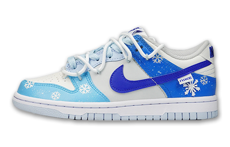Buy [Kasut Custom] Nike Dunk Low 'Ivory Hyper Royal Krismas Snowflake' FB1843-141(TeamF-女款冰雪圣诞)