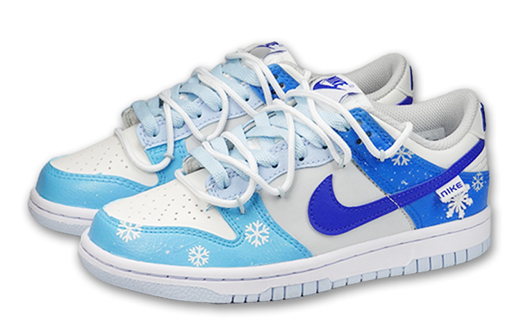 Lookbook [Kasut Custom] Nike Dunk Low 'Ivory Hyper Royal Krismas Snowflake' FB1843-141(TeamF-女款冰雪圣诞)