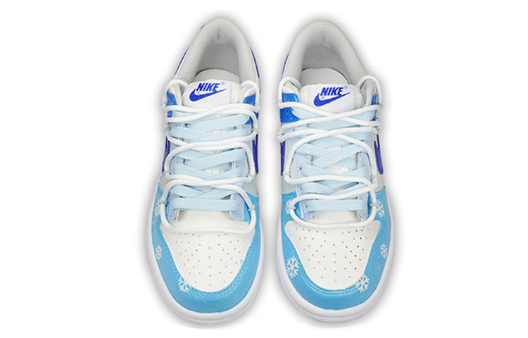 Shop [Kasut Custom] Nike Dunk Low 'Ivory Hyper Royal Krismas Snowflake' FB1843-141(TeamF-女款冰雪圣诞)