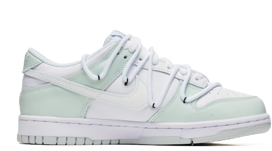 【客製球鞋】Nike Dunk Low 情誼綿綿 新中式 碧玉 潑墨 雙勾 解構 低筒 板鞋 GS 白綠 Order 【客製球鞋】Nike Dunk Low 情誼綿綿 新中式 碧玉 潑墨 雙勾 解構 低筒 板鞋 GS 白綠