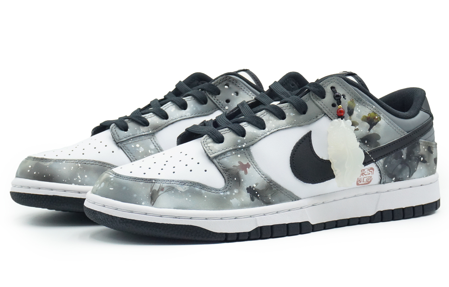 Lookbook 【訂製球鞋】Nike Dunk Low 玉池 中國風 新中式 黑豹 高級 穿搭戶外 解構熊貓 復古 低筒 板鞋 GS 黑白