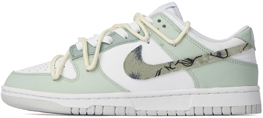 【客製球鞋】Nike Dunk Low 龍井冰茶 清雅 中華風格 vibe風解構 高級感 高筒 拖鞋 男款 綠白 Buy 【客製球鞋】Nike Dunk Low 龍井冰茶 清雅 中華風格 vibe風解構 高級感 高筒 拖鞋 男款 綠白