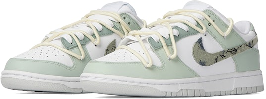 【客製球鞋】Nike Dunk Low 龍井冰茶 清雅 中華風格 vibe風解構 高級感 高筒 拖鞋 男款 綠白 Lookbook 【客製球鞋】Nike Dunk Low 龍井冰茶 清雅 中華風格 vibe風解構 高級感 高筒 拖鞋 男款 綠白