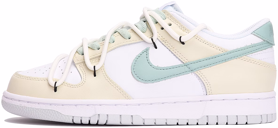 custom-shoes-nike-dunk-low-jasmine-milk-coffee-yellow-green