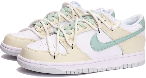 나이키 덩크 로우 '자스민 밀크커피 옐로우그린' (커스텀) DH9765-102(TeamThree-女款茉莉奶咖黄绿) Lookbook 나이키 덩크 로우 '자스민 밀크커피 옐로우그린' (커스텀) DH9765-102(TeamThree-女款茉莉奶咖黄绿)