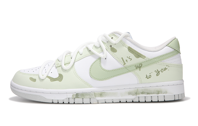 Buy 【訂製籃球鞋】Nike Dunk Low 火心 茉莉奶綠 高級 簡約 解構綁帶 低筒 板鞋 男款 白綠色