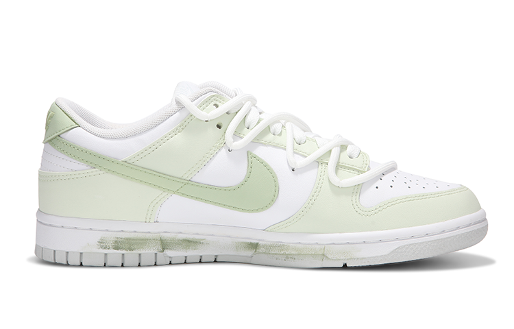 Order 【訂製籃球鞋】Nike Dunk Low 火心 茉莉奶綠 高級 簡約 解構綁帶 低筒 板鞋 男款 白綠色