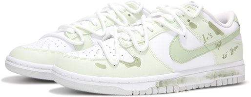 【訂製籃球鞋】Nike Dunk Low 火心 茉莉奶綠 高級 簡約 解構綁帶 低筒 板鞋 男款 白綠色 Lookbook 【訂製籃球鞋】Nike Dunk Low 火心 茉莉奶綠 高級 簡約 解構綁帶 低筒 板鞋 男款 白綠色