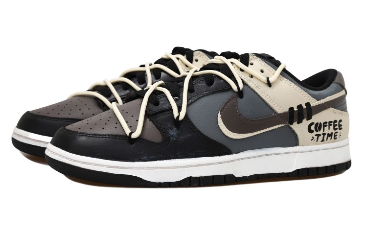Lookbook 【客製球鞋】 Nike Dunk Low 爵士摩卡 咖啡時刻 雙鉤 解構鞋帶 禮盒 低筒 板鞋 GS 黑棕