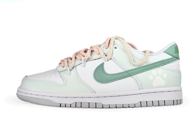 【訂製球鞋】Nike Dunk Low 杰拉小貓 解構 防滑耐磨 低幫 板鞋 GS 奶綠 Buy 【訂製球鞋】Nike Dunk Low 杰拉小貓 解構 防滑耐磨 低幫 板鞋 GS 奶綠