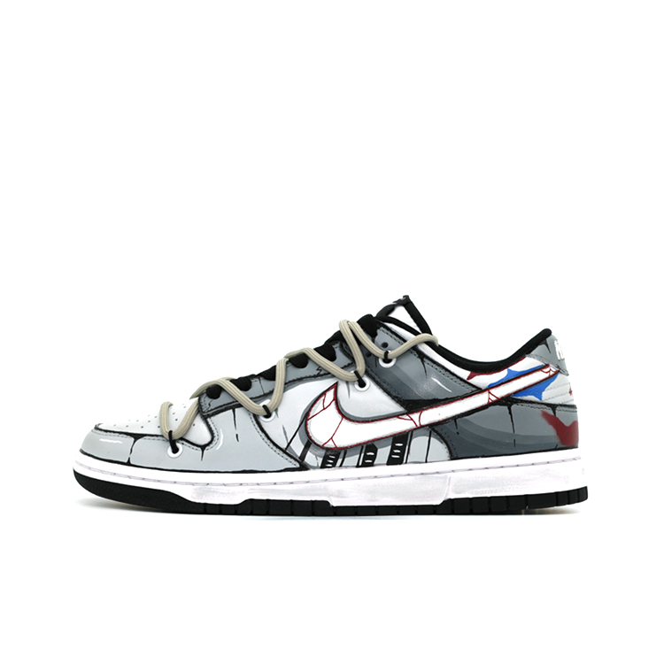 Buy 【客製化球鞋】Nike Dunk Low 小丑圖案 經典電影 失控 低筒 滑板鞋 GS 灰黑紅