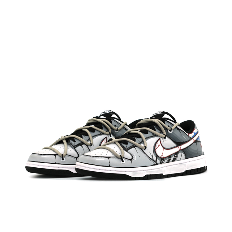 Lookbook 【客製化球鞋】Nike Dunk Low 小丑圖案 經典電影 失控 低筒 滑板鞋 GS 灰黑紅