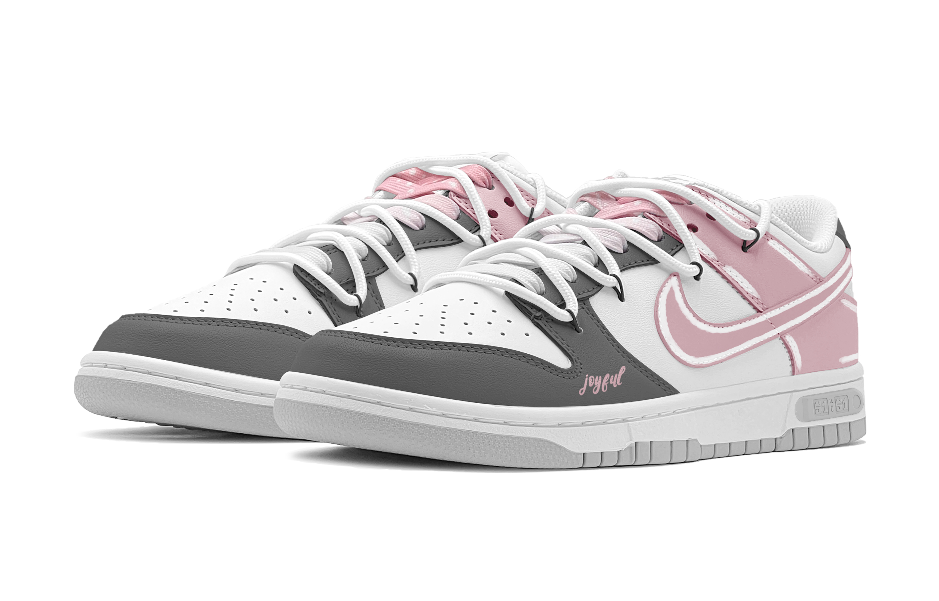 Lookbook [定制鞋] 耐克Dunk Low '欢乐灰粉' DV0831-101(TeamS-灰粉贴标男S-BOX)