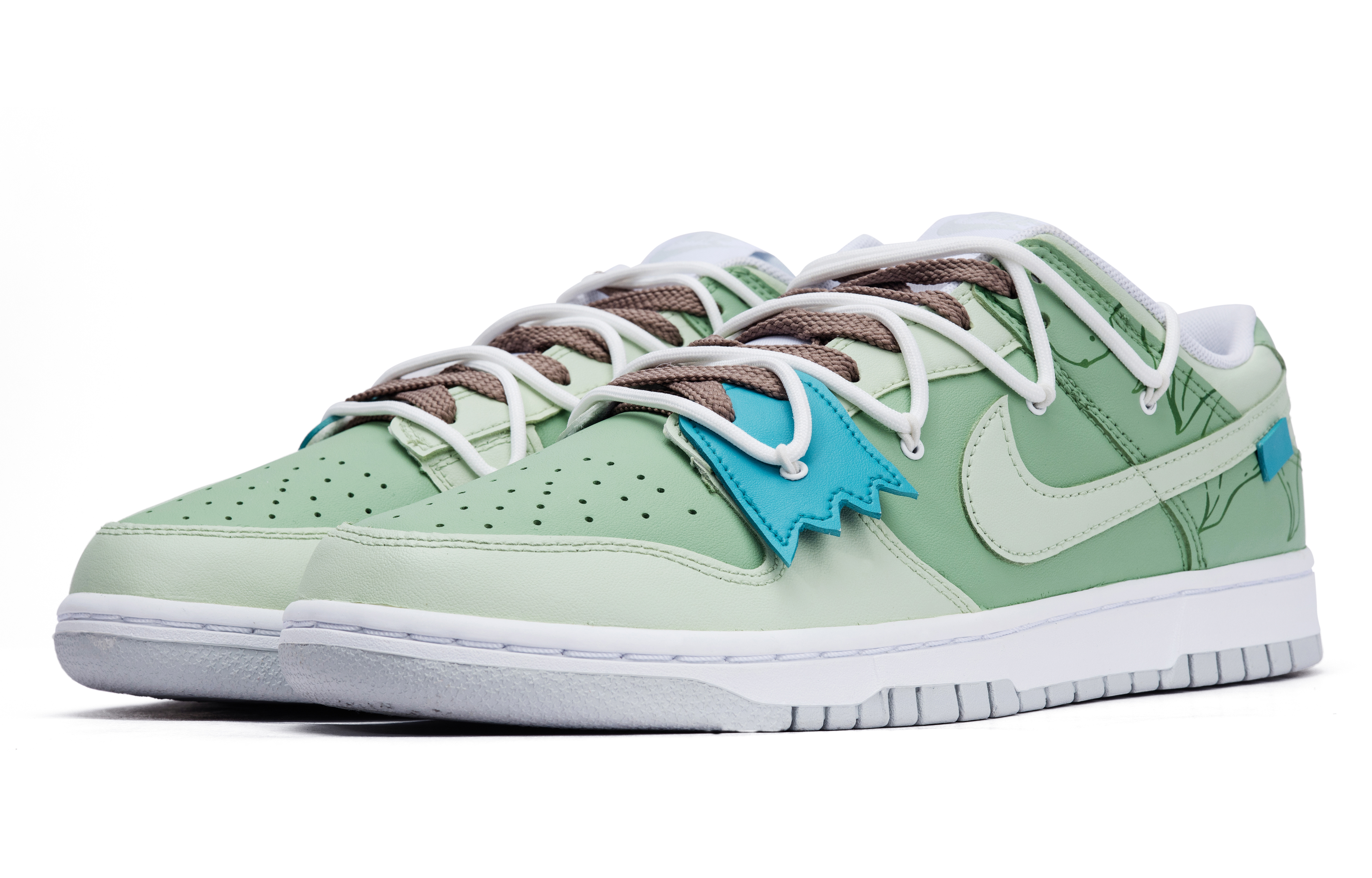 Lookbook 나이키 덩크 로우 '정글 오아시스' (커스텀) DV0831-101(Team44-丛林绿洲)