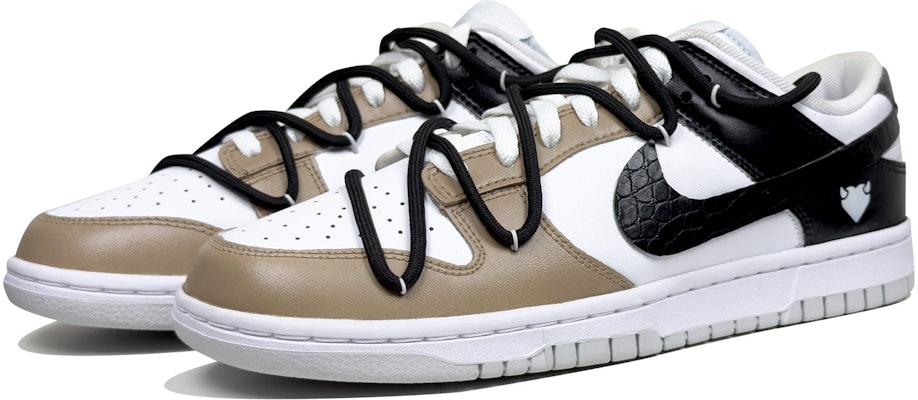 【訂製球鞋】Nike Dunk Low 野蠻心動 貼皮 防滑減震 低筒 波鞋 男款 卡其黑 Lookbook 【訂製球鞋】Nike Dunk Low 野蠻心動 貼皮 防滑減震 低筒 波鞋 男款 卡其黑