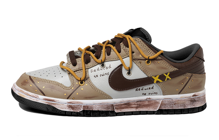 Order [定制鞋] 耐克Dunk Low '卡其棕复古低帮' DC9560-001(Team拾玖-复古做旧棕女)